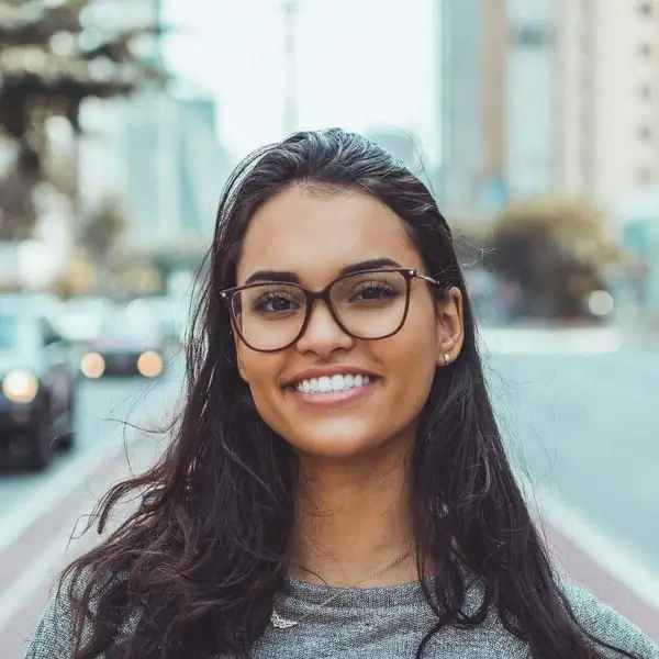 portrait image of a woman wearing glasses